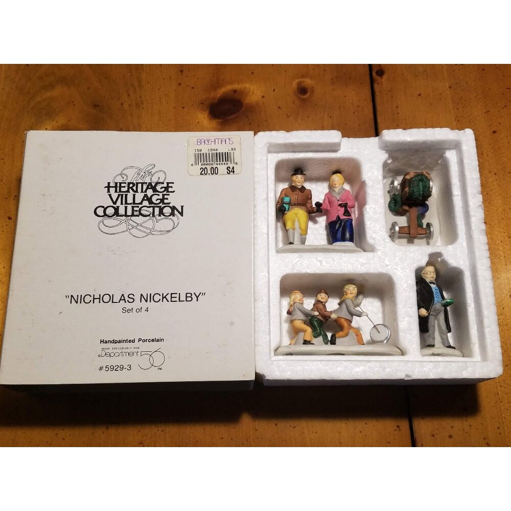 "Nicholas Nickleby"  set of 4 #5929-3 Heritage Village Collection -Retired-